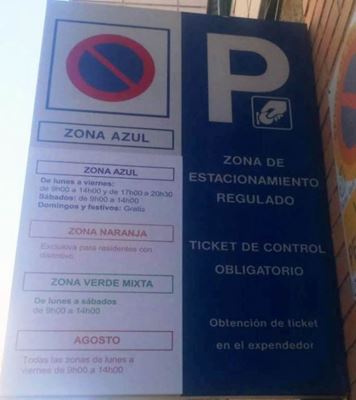 tarifa estacionamiento ora aplicacion movil Villanueva de la Concepción